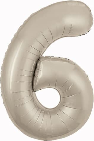 Цифры 100 см кремовые Slim сатин 6