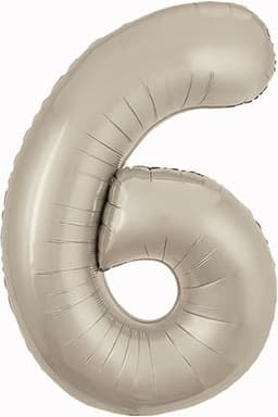 Цифры 100 см кремовые Slim сатин 6