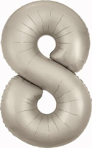 Цифры 100 см кремовые Slim сатин 8