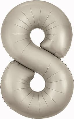 Цифры 100 см кремовые Slim сатин 8