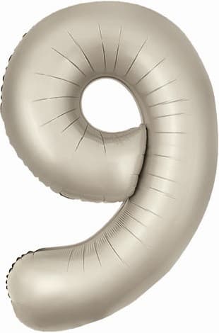Цифры 100 см кремовые Slim сатин 9