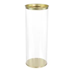Тубус Цилиндр с крышкой, 9,2*25 см, Прозрачный/Золото