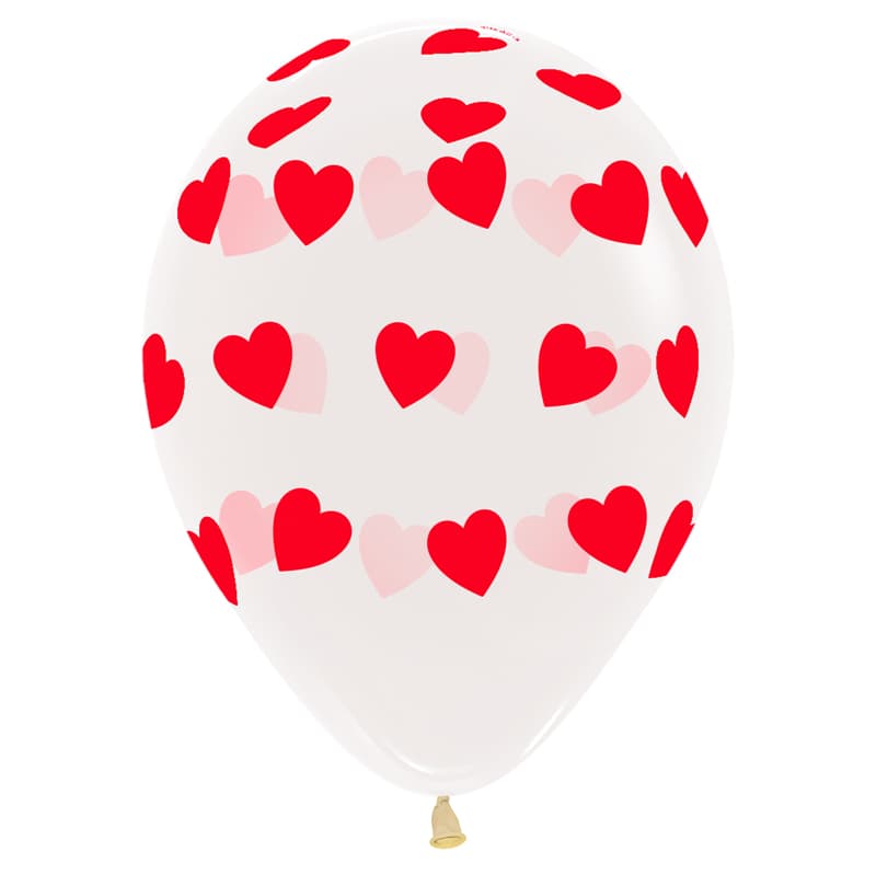 V 12"/ 30 см Сердца классические, Ассорти Пастель