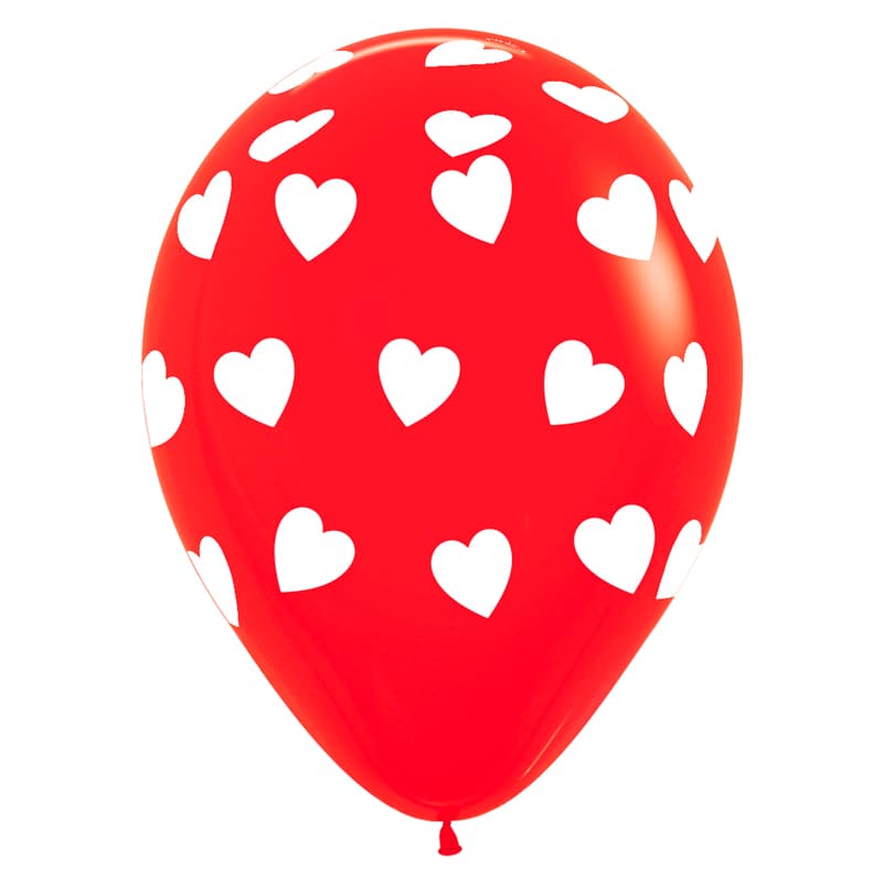 V 12"/ 30 см Сердца классические, Ассорти Пастель