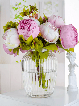 Ваза для цветов стеклянная "Рельеф" 19 х 15 см