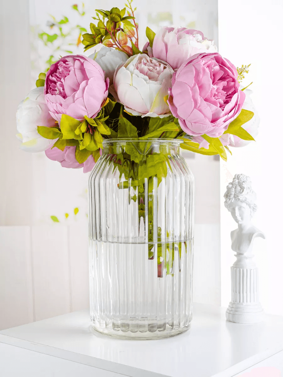 Ваза для цветов стеклянная "Рельеф" 23 х 15 см