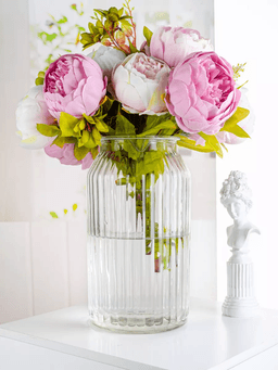 Ваза для цветов стеклянная "Рельеф" 23 х 15 см