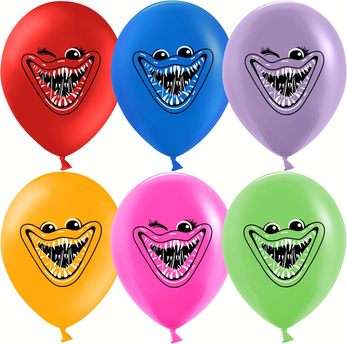Воздушный шар (12''/30 см) Зубастики, Яркая команда, Ассорти, пастель, 2 ст, 25 шт.