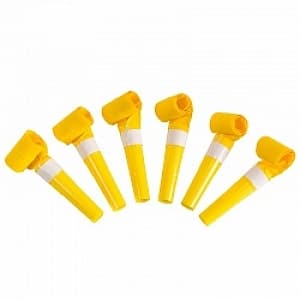 Языки-гудок желтый 6,5см 6шт