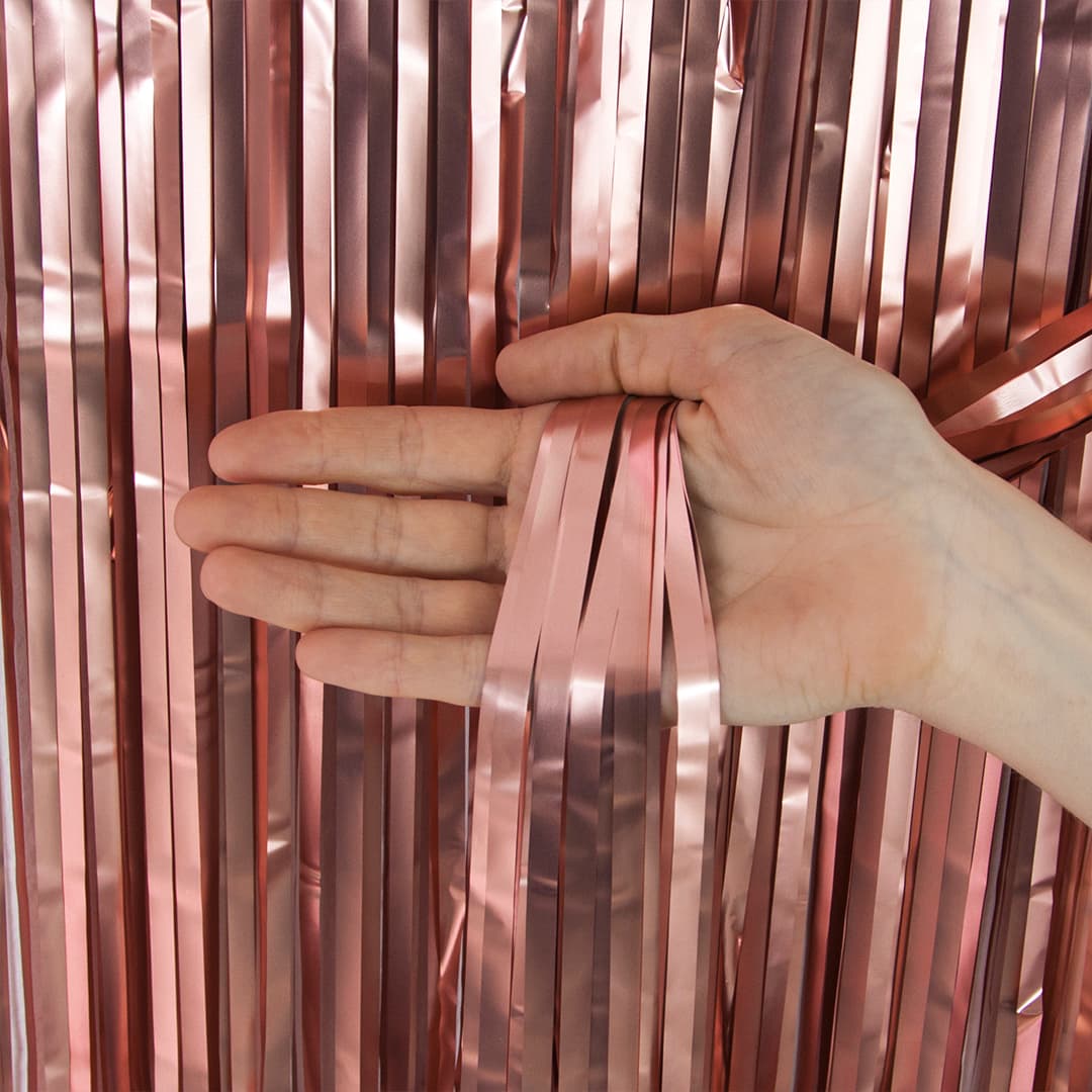 Занавес Дождик Розовое Золото, Матовый металл, 100*200 см