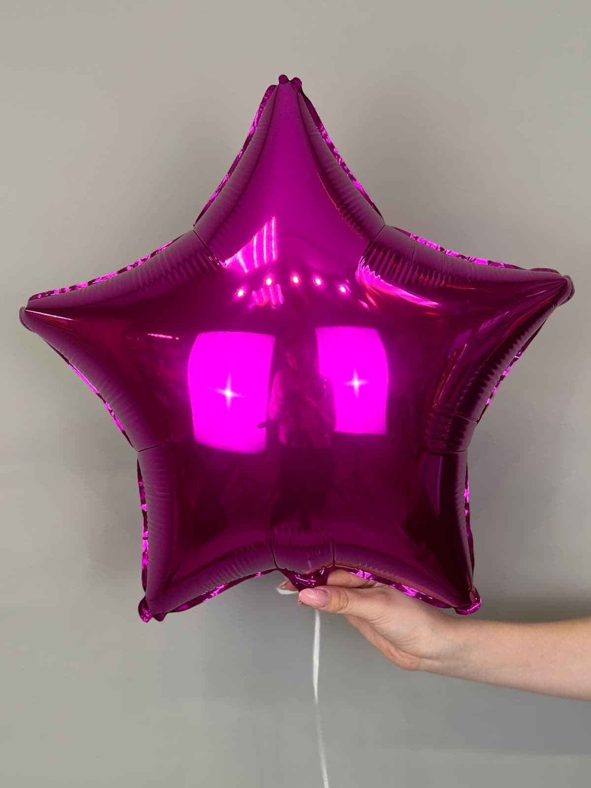 Звезды металлик 45 см фуксия