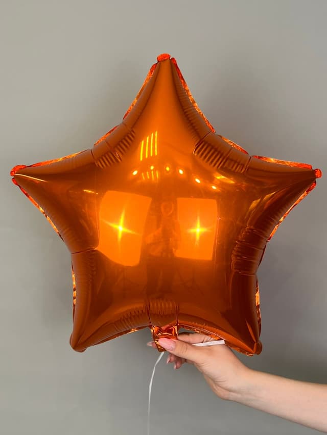 Звезды металлик 45 см оранжевые Звезды металлик 45 см оранжевые