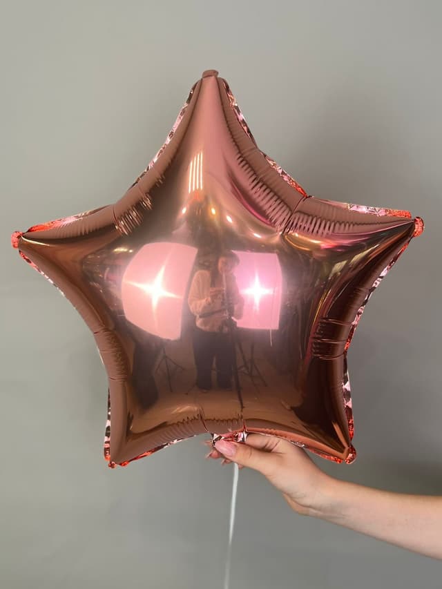 Звезды металлик 45 см розовое золото Звезды металлик 45 см розовое золото