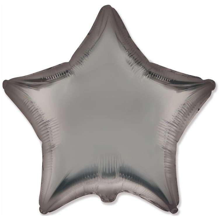 Звезды сатин стальной серый 45 см