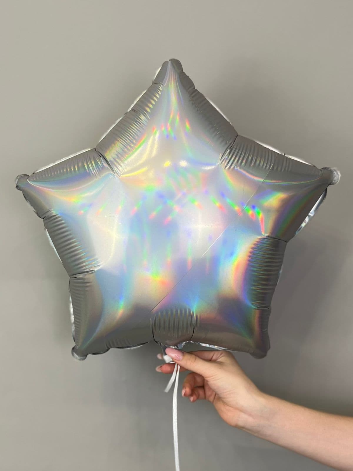 Звезды серебро голография 45 см